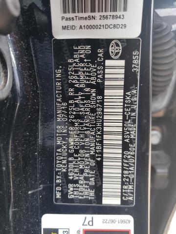 Photo 11 VIN: 4T1BF1FK3HU296718 - TOYOTA CAMRY LE 