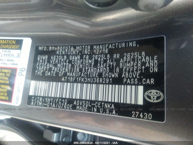 Photo 8 VIN: 4T1BF1FK3HU368291 - TOYOTA CAMRY 