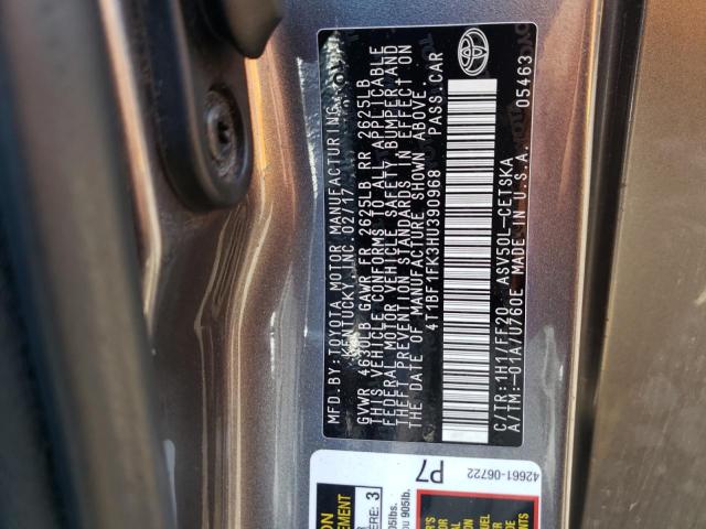 Photo 11 VIN: 4T1BF1FK3HU390968 - TOYOTA CAMRY 