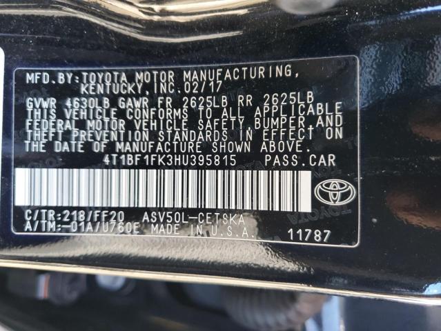 Photo 11 VIN: 4T1BF1FK3HU395815 - TOYOTA CAMRY 