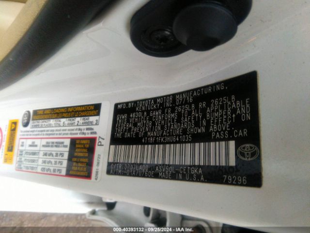 Photo 8 VIN: 4T1BF1FK3HU641035 - TOYOTA CAMRY 