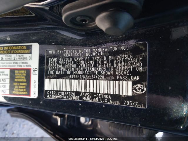 Photo 8 VIN: 4T1BF1FK3HU674228 - TOYOTA CAMRY 