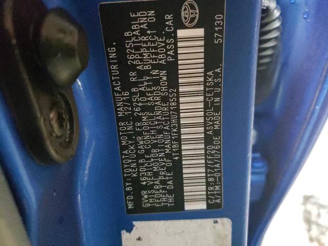 Photo 12 VIN: 4T1BF1FK3HU718552 - TOYOTA CAMRY LE 