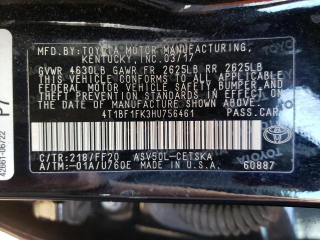 Photo 9 VIN: 4T1BF1FK3HU756461 - TOYOTA CAMRY LE 