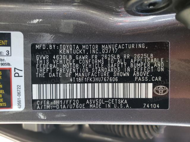 Photo 9 VIN: 4T1BF1FK3HU767606 - TOYOTA CAMRY LE 