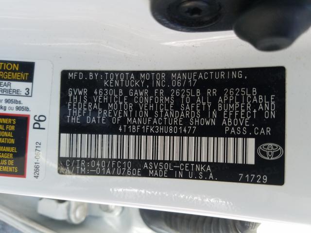 Photo 9 VIN: 4T1BF1FK3HU801477 - TOYOTA CAMRY LE 