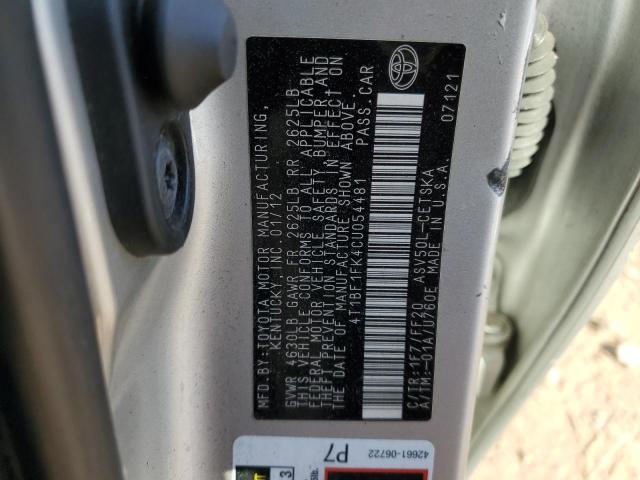 Photo 12 VIN: 4T1BF1FK4CU054481 - TOYOTA CAMRY 