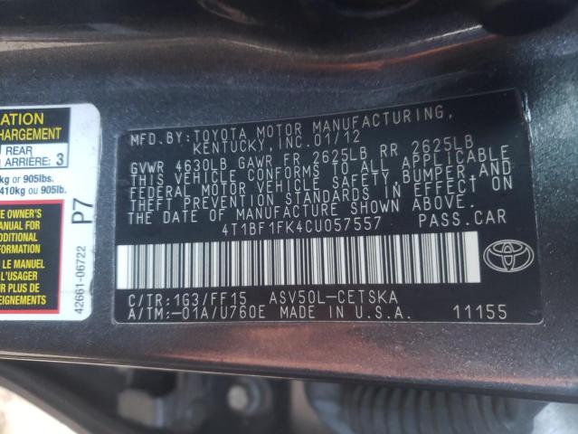 Photo 9 VIN: 4T1BF1FK4CU057557 - TOYOTA CAMRY BASE 