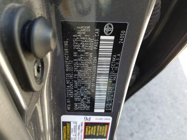 Photo 9 VIN: 4T1BF1FK4CU067294 - TOYOTA CAMRY BASE 