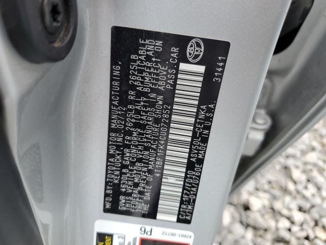 Photo 12 VIN: 4T1BF1FK4CU072852 - TOYOTA CAMRY BASE 