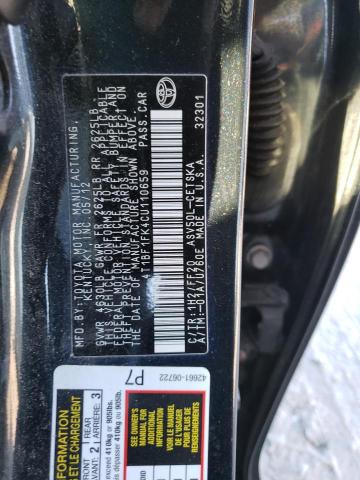 Photo 12 VIN: 4T1BF1FK4CU110659 - TOYOTA CAMRY BASE 