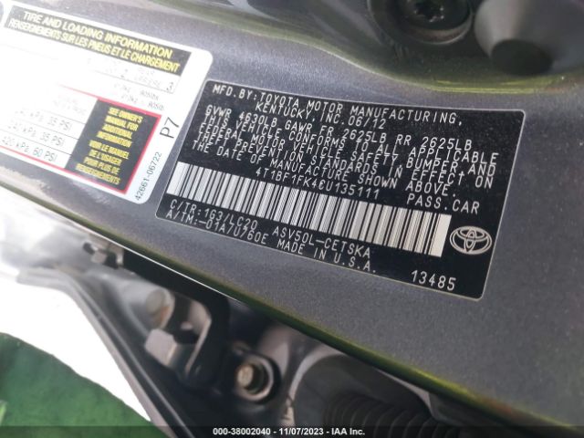 Photo 8 VIN: 4T1BF1FK4CU135111 - TOYOTA CAMRY 