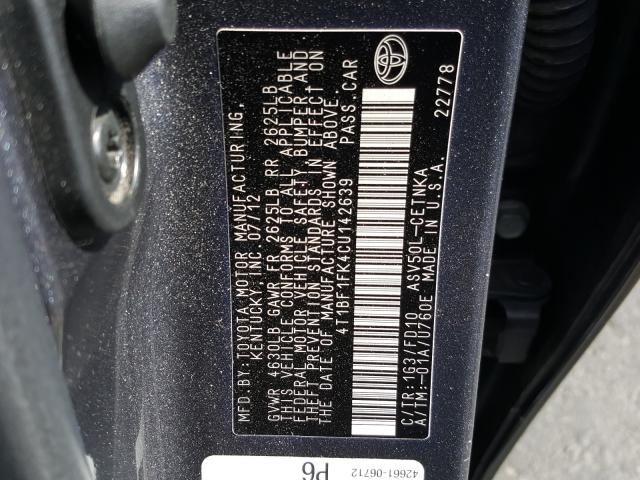 Photo 9 VIN: 4T1BF1FK4CU142639 - TOYOTA CAMRY BASE 