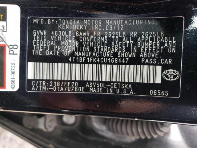 Photo 9 VIN: 4T1BF1FK4CU168447 - TOYOTA CAMRY BASE 