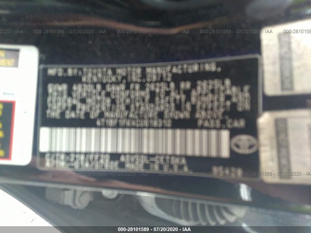 Photo 8 VIN: 4T1BF1FK4CU618310 - TOYOTA CAMRY 