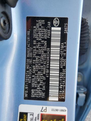 Photo 11 VIN: 4T1BF1FK4CU623426 - TOYOTA CAMRY 