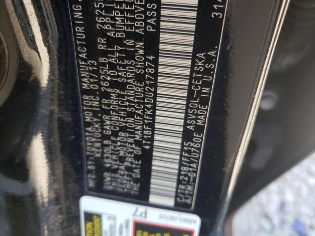 Photo 9 VIN: 4T1BF1FK4DU217874 - TOYOTA CAMRY L 