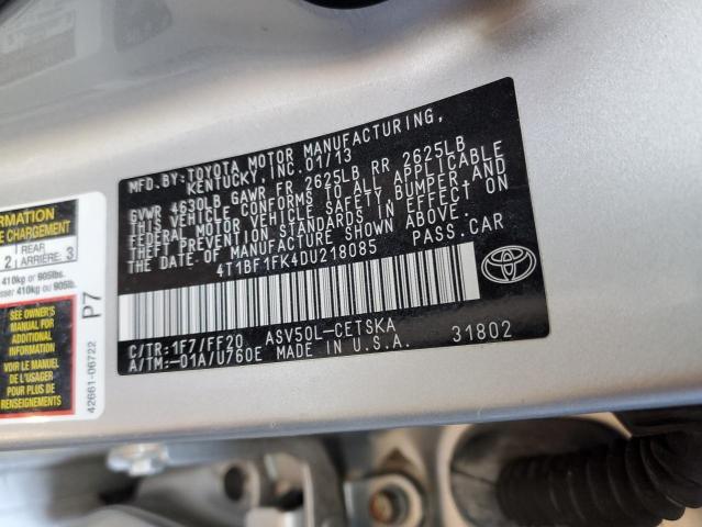 Photo 11 VIN: 4T1BF1FK4DU218085 - TOYOTA CAMRY L 