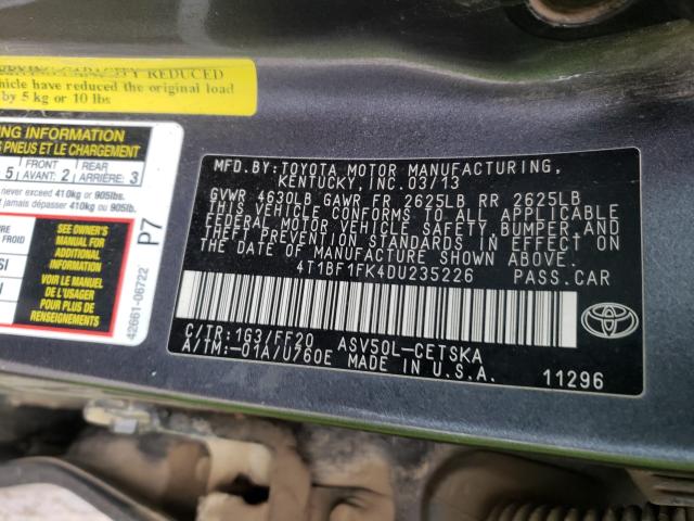 Photo 9 VIN: 4T1BF1FK4DU235226 - TOYOTA CAMRY L 