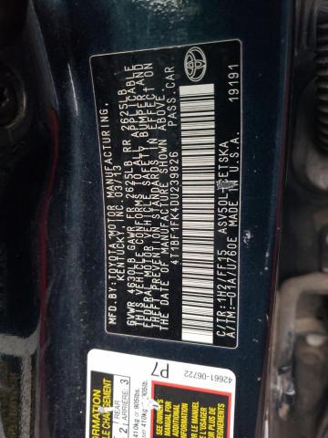 Photo 11 VIN: 4T1BF1FK4DU239826 - TOYOTA CAMRY 