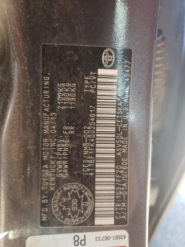 Photo 12 VIN: 4T1BF1FK4DU254617 - TOYOTA CAMRY L 