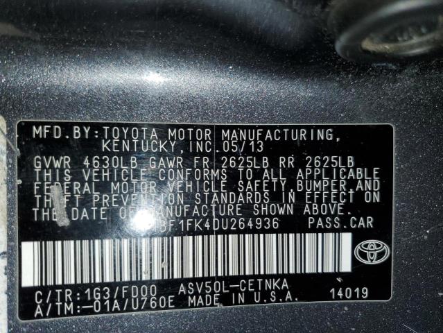 Photo 11 VIN: 4T1BF1FK4DU264936 - TOYOTA CAMRY 