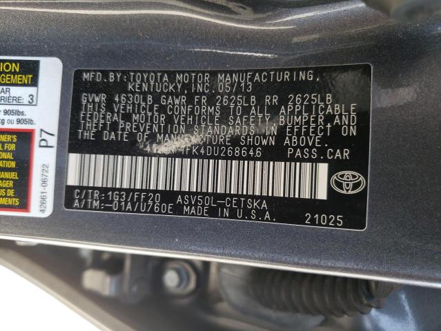 Photo 9 VIN: 4T1BF1FK4DU268646 - TOYOTA CAMRY L 