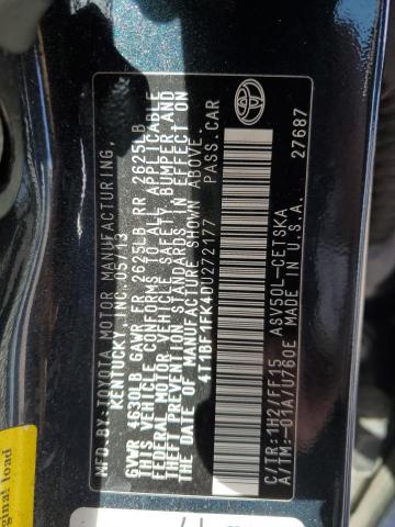 Photo 11 VIN: 4T1BF1FK4DU272177 - TOYOTA CAMRY L 