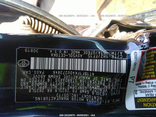 Photo 8 VIN: 4T1BF1FK4DU273846 - TOYOTA CAMRY 