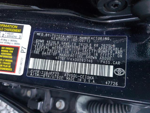 Photo 12 VIN: 4T1BF1FK4DU283146 - TOYOTA CAMRY L 