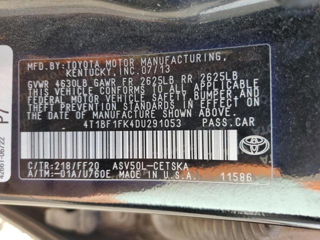 Photo 12 VIN: 4T1BF1FK4DU291053 - TOYOTA CAMRY L 