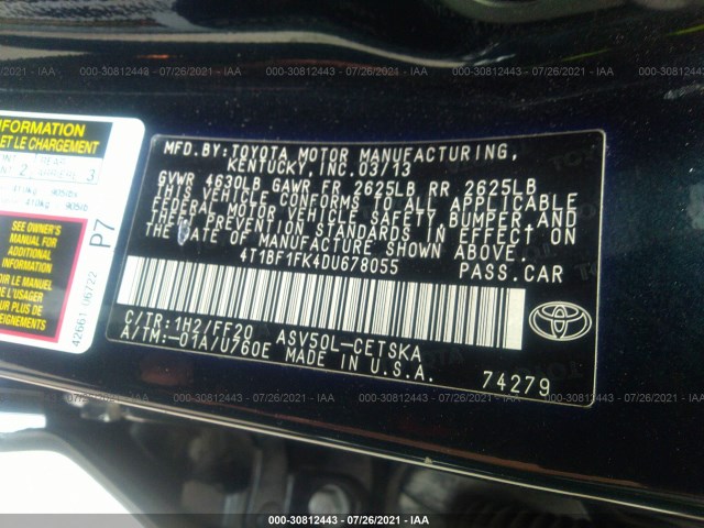 Photo 8 VIN: 4T1BF1FK4DU678055 - TOYOTA CAMRY 