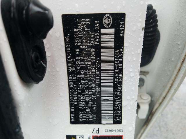 Photo 9 VIN: 4T1BF1FK4DU712785 - TOYOTA CAMRY L 