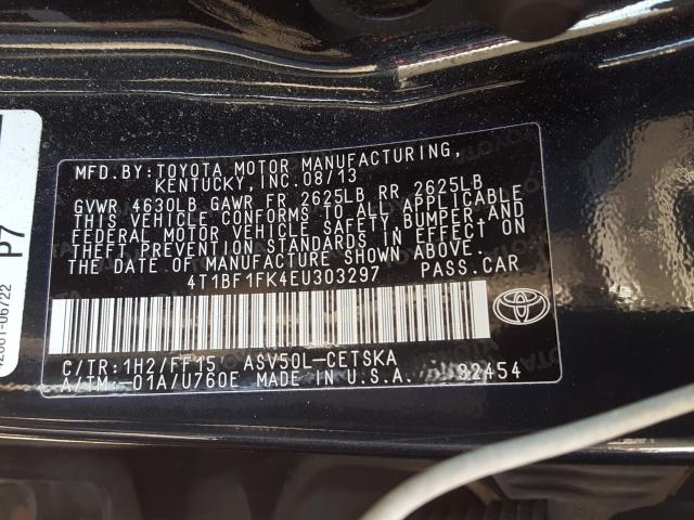 Photo 9 VIN: 4T1BF1FK4EU303297 - TOYOTA CAMRY L 