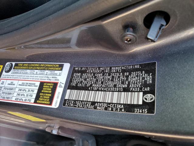 Photo 11 VIN: 4T1BF1FK4EU303915 - TOYOTA CAMRY L 