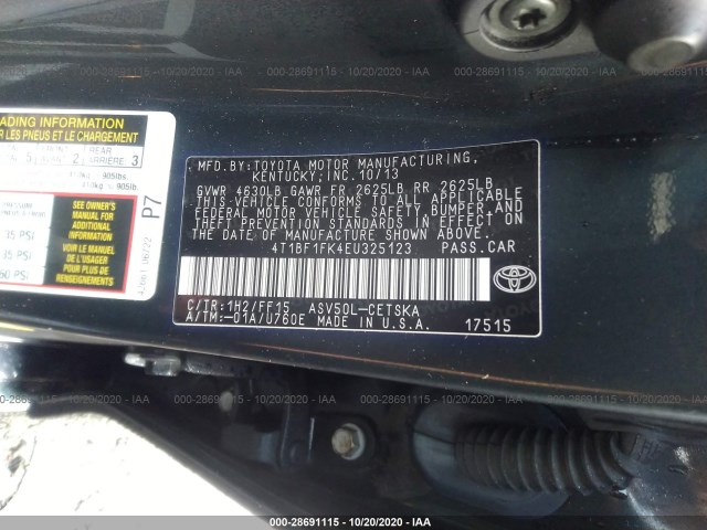 Photo 8 VIN: 4T1BF1FK4EU325123 - TOYOTA CAMRY 