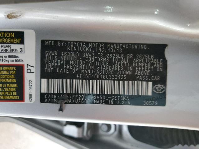 Photo 12 VIN: 4T1BF1FK4EU333125 - TOYOTA CAMRY L 