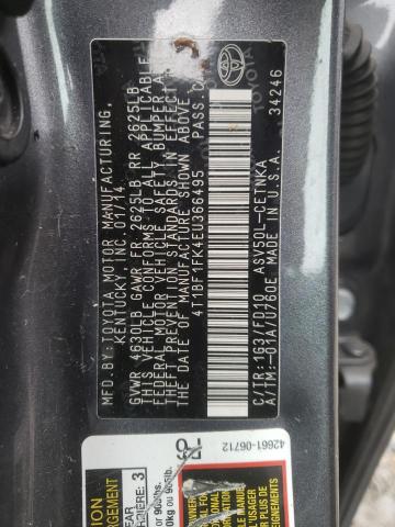 Photo 11 VIN: 4T1BF1FK4EU366495 - TOYOTA CAMRY L 