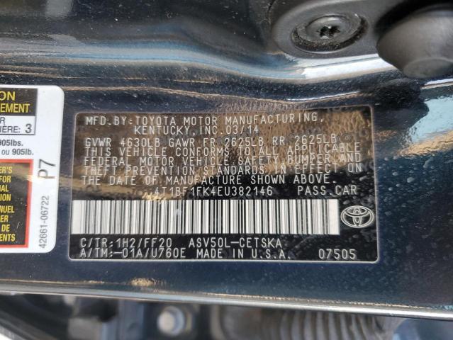 Photo 11 VIN: 4T1BF1FK4EU382146 - TOYOTA CAMRY L 