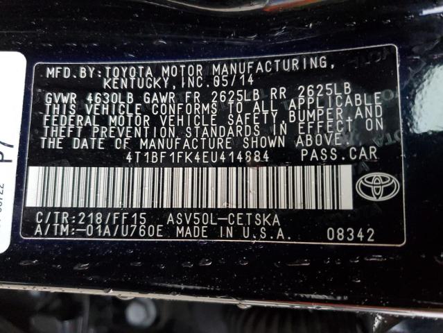 Photo 11 VIN: 4T1BF1FK4EU414884 - TOYOTA CAMRY 