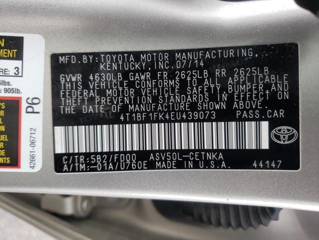 Photo 9 VIN: 4T1BF1FK4EU439073 - TOYOTA CAMRY L 