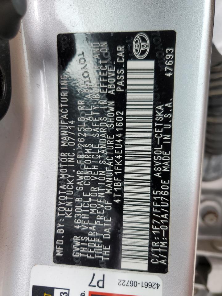 Photo 11 VIN: 4T1BF1FK4EU441602 - TOYOTA CAMRY 