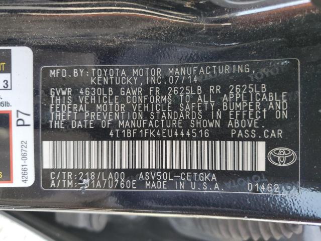 Photo 12 VIN: 4T1BF1FK4EU444516 - TOYOTA CAMRY 