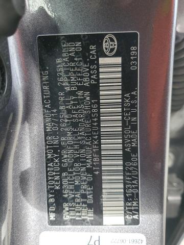 Photo 12 VIN: 4T1BF1FK4EU445861 - TOYOTA CAMRY L 