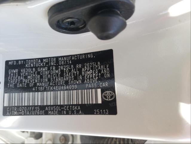 Photo 9 VIN: 4T1BF1FK4EU464099 - TOYOTA CAMRY L 