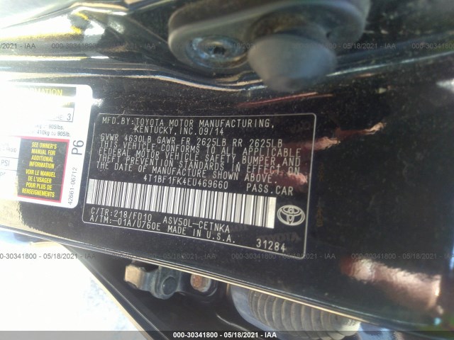 Photo 8 VIN: 4T1BF1FK4EU469660 - TOYOTA CAMRY 