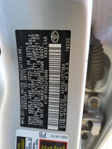 Photo 12 VIN: 4T1BF1FK4EU729698 - TOYOTA CAMRY L 