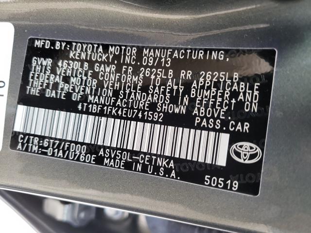 Photo 9 VIN: 4T1BF1FK4EU741592 - TOYOTA CAMRY L 