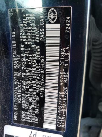 Photo 12 VIN: 4T1BF1FK4EU754083 - TOYOTA CAMRY L 