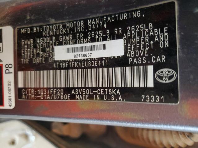 Photo 11 VIN: 4T1BF1FK4EU806411 - TOYOTA CAMRY 